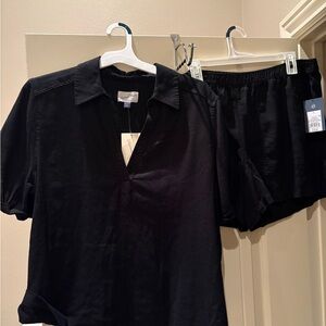 Black Two-Piece Top & Shorts Set- Universal Thread